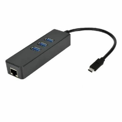 MCL Convertisseur USB Type-C RJ45 Gigabit Ethernet + hub 3 ports USB 3.0