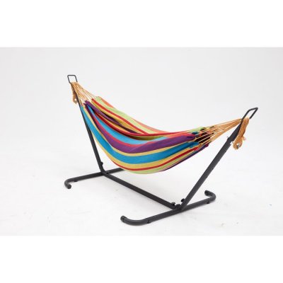 CONCEPT USINE COPACABANA - Hamac sur pied 2,6 m avec toile en tissu multicolore