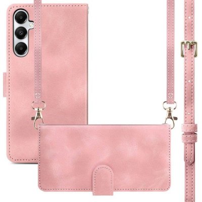 IMOSHION Coque adapt&eacute; &agrave; Samsung Galaxy A17 (5G) -  Etui de t&eacute;lephone portefeuille avec cordon - Rose