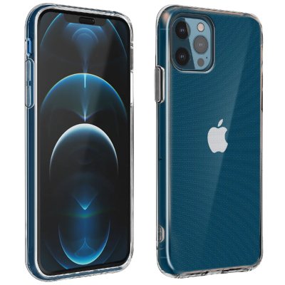 AVIZAR Coque Apple iPhone 12 Pro Max Souple et Film Verre Tremp&eacute; Duret&eacute; 9H noir