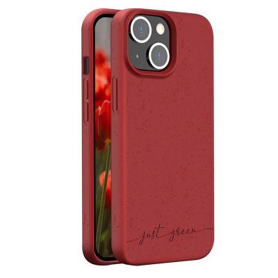 JUST GREEN Coque Apple iPhone 14 Biod&eacute;gradable Rouge  - Neuf