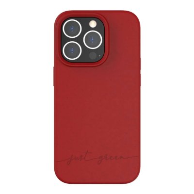 JUST GREEN Coque Apple iPhone 14 Pro Biod&eacute;gradable Rouge  - Neuf