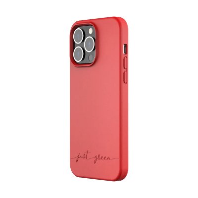 JUST GREEN Coque Apple iPhone 14 Pro Max Biod&eacute;gradable Rouge  - Neuf