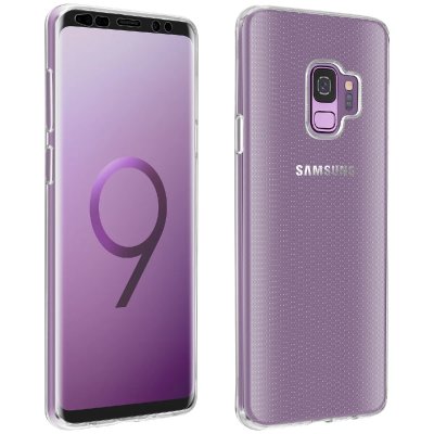 AVIZAR Coque Arri&egrave;re + Film Verre Tremp&eacute; Transparent Galaxy S9 - Transparent