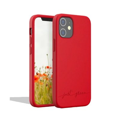 BIGBEN CONNECTED Coque Biod&eacute;gradable Rouge pour iPhone 12 mini Just Green 