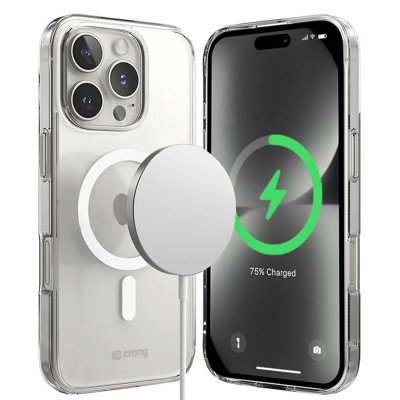 CRONG Coque Clear MAG Cover pour iPhone 16 Pro Max Compatible MagSafe Transparent - Neuf