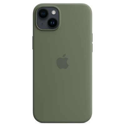 APPLE Coque en silicone avec MagSafe pour  iPhone 14 Plus Olive