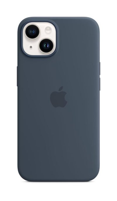 APPLE Coque en silicone avec MagSafe pour iPhone 14 - Bleu orage