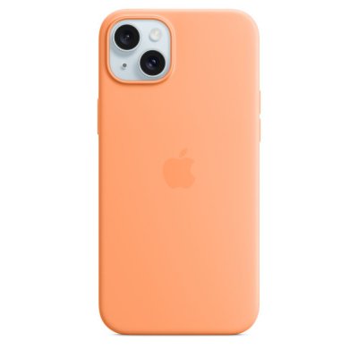 APPLE Coque en silicone avec MagSafe pour iPhone 15 Plus Sorbet &agrave; l'orange