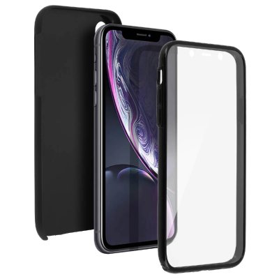 AVIZAR Coque en silicone  Double noire pour Apple iPhone XR