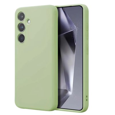 CRONG Coque en Silicone Liquide pour Samsung Galaxy S24 Anti-Choc Flexible Vert - Neuf