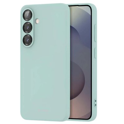 CRONG Coque en Silicone Liquide pour Samsung Galaxy S25 Anti-Choc Flexible Vert - Neuf