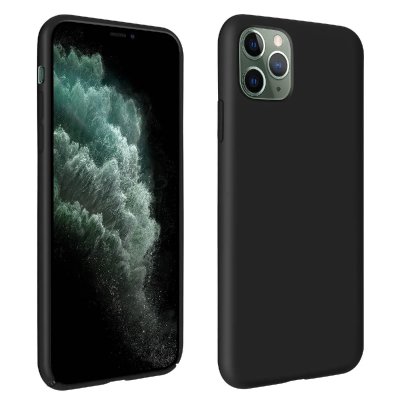 AVIZAR Coque en silicone semi-rigide noir mat  pour Apple iPhone 11 Pro Max