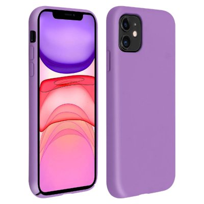 AVIZAR Coque en silicone semi-rigide souple et mate  Violet pour iPhone 11