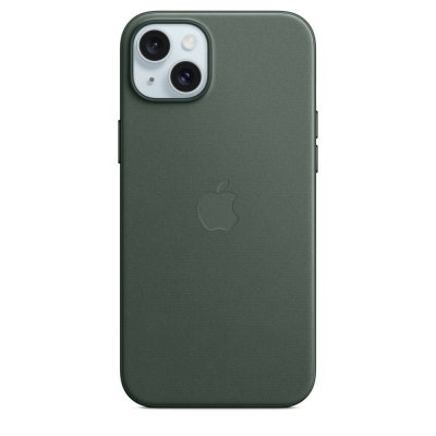 APPLE Coque en tissage fin avec MagSafe pour iPhone 15 Plus Ch&ecirc;ne vert