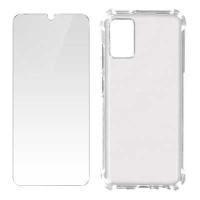 AVIZAR Coque + Film Samsung Galaxy A02s Coque Souple et Verre Tremp&eacute; Transparent