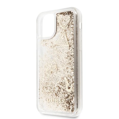 GUESS Coque  Paillettes Hearts Gold Pour Iphone 11