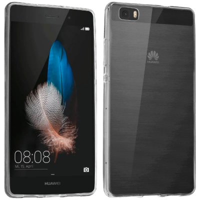 AVIZAR Coque Huawei P8 Lite Coque souple Silicone Gel coin renforc&eacute;e - Transparente 