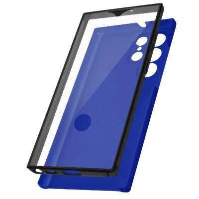 AVIZAR Coque Int&eacute;grale pour Samsung Galaxy S22 Ultra Arri&egrave;re Rigide et Avant Souple Bleu