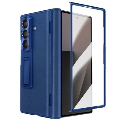 AVIZAR Coque Int&eacute;grale pour Samsung Galaxy Z Fold 7 avec Verre tremp&eacute; et B&eacute;quille Bleu