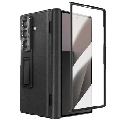 AVIZAR Coque Int&eacute;grale pour Samsung Galaxy Z Fold 7 avec Verre tremp&eacute; et B&eacute;quille Noir