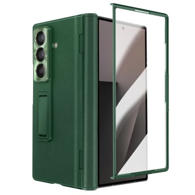 AVIZAR Coque Int&eacute;grale pour Samsung Galaxy Z Fold 7 avec Verre tremp&eacute; et B&eacute;quille Vert