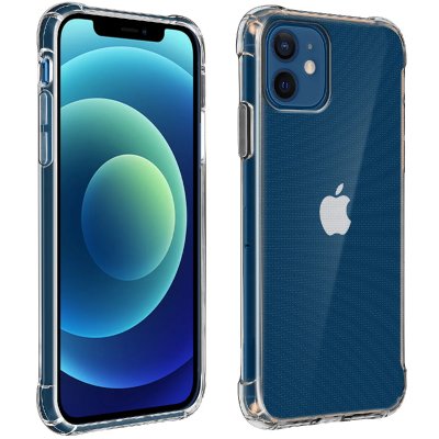 AVIZAR Coque iPhone 12 Mini Flexible Antichoc Coins Bumper Transparent