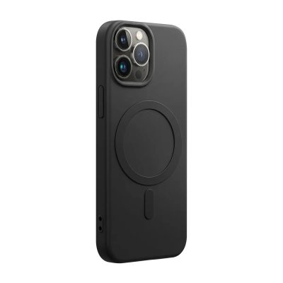 BIGBEN CONNECTED Coque iPhone 15 Pro Max Compatible MagSafe Silicone Noire Bigben