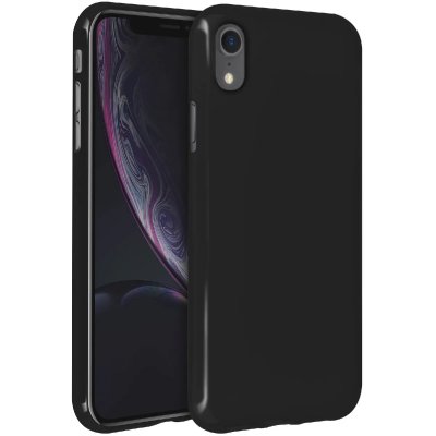AVIZAR Coque iPhone XR Silicone Gel Souple Contour brillant - noire mate