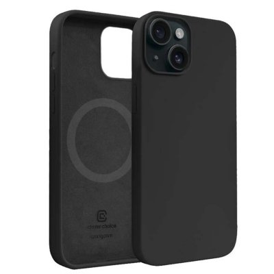 CRONG Coque MagSafe en Silicone pour iPhone 15 Plus avec Anneau Magn&eacute;tique  Noir
