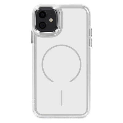 AVIZAR Coque MagSafe pour iPhone 11 avec Bords Renforc&eacute;s Bi-Mati&egrave;re Souple Blanc