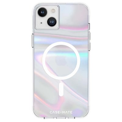 CASE MATE Coque MagSafe pour iPhone 14 Plus Soap Bubble Antichoc Antibact&eacute;rien Transparent