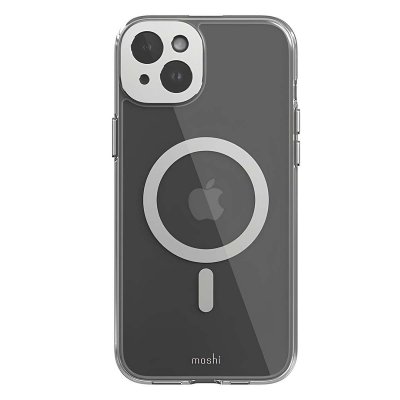 MOSHI Coque MagSafe pour iPhone 15 Plus iGlaze avec Protection Cam&eacute;ra Antichoc Argent