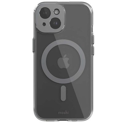 MOSHI Coque MagSafe pour iPhone 15 Plus iGlaze Ultra Renforc&eacute;  Gris