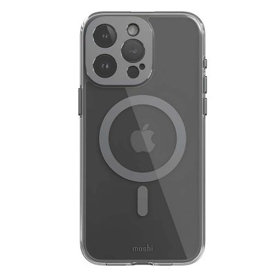 MOSHI Coque MagSafe pour iPhone 15 Pro Max iGlaze avec Protection Cam&eacute;ra Antichoc Gris