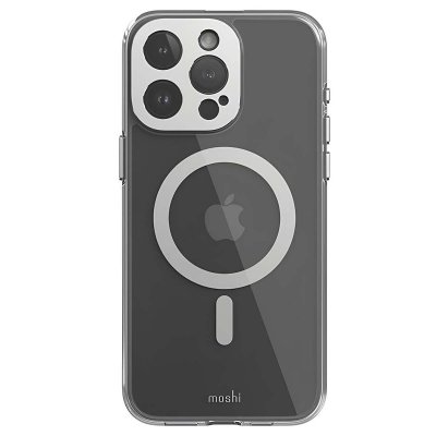 MOSHI Coque MagSafe pour iPhone 15 Pro Max iGlaze avec Protection Cam&eacute;ra Antichoc Noir / Argent