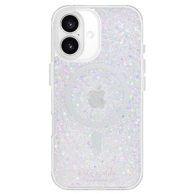 KATE SPADE Coque MagSafe pour iPhone 16 Plus Design Chunky Glitter Antichoc Transparent