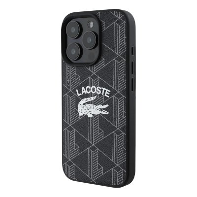 LACOSTE Coque Magsafe Pour Iphone 16 Pro Blend Monogram Noir 