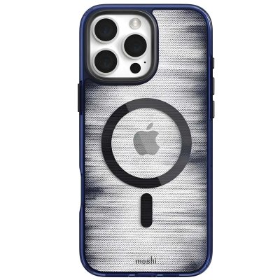 MOSHI Coque MagSafe pour iPhone 16 Pro Max iGlaze Ultra R&eacute;sistant Durable Indigo