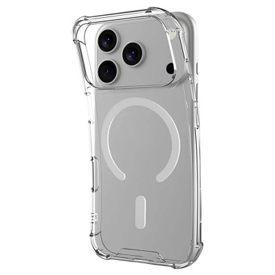 JUST IN CASE Coque MagSafe pour iPhone 17 Pro KickImpact Ultra Renforc&eacute; Transparent