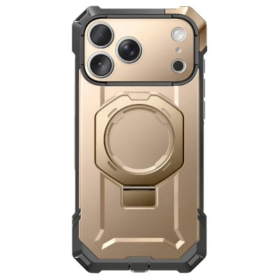 SUPCASE Coque MagSafe pour iPhone 17 Pro Max avec B&eacute;quille Antichoc 4.5m Bouton Photo Dor&eacute;e