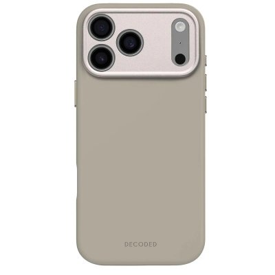 DECODED Coque MagSafe pour iPhone 17 Pro Max en Silicone Ultra Douce R&eacute;sistant Taupe