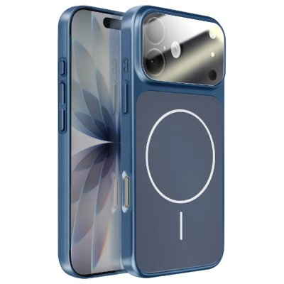 AVIZAR Coque MagSafe pour iPhone 17 Rigide avec Verre Protection Cam&eacute;ra Bleu nuit