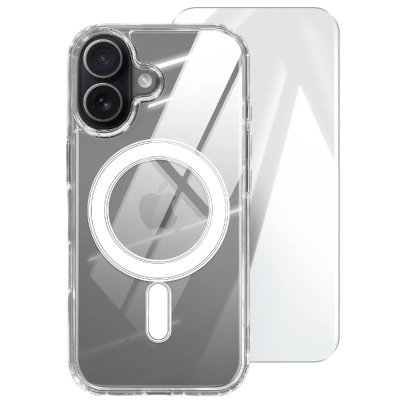 4SMARTS Coque MagSafe pour iPhone 17 S&eacute;rie Pack Premium avec Verre Tremp&eacute; 9H Transparent