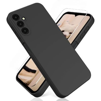 LITTLE BOUTIK Coque Noir pour Samsung Galaxy A14 4G/5G (6,6) et Verre Tremp&eacute; Film Protection Ecran