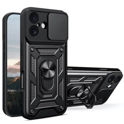 HTDMOBILES Coque pour Apple iPhone 17 - housse etui rigide anti choc + verre trempe - NOIR