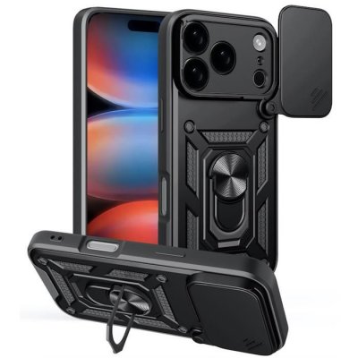 HTDMOBILES Coque pour Apple iPhone 17 Pro - housse etui rigide anti choc + verre trempe - NOIR