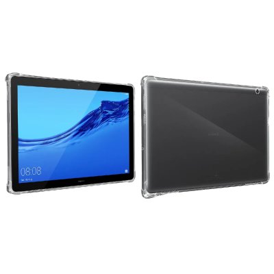 AVIZAR Coque Pour Huawei Mediapad T5 10'' Silicone Flexible Coins Bumper Transparent 