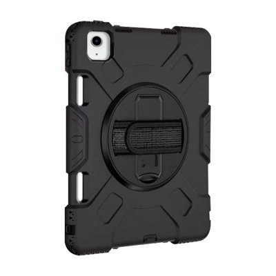 EIGER Coque pour iPad Pro 11'' 2024 Renforc&eacute;e 3M Stand avec Strap et Bandouli&egrave;re Noir