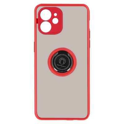 AVIZAR Coque pour iPhone 11 Bi-mati&egrave;re Bague M&eacute;tallique Support Vid&eacute;o Rouge 